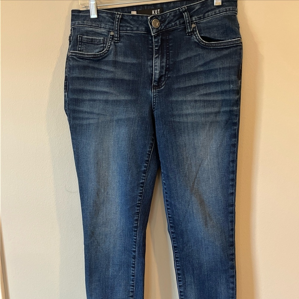 Kut From The Kloth Donna High Rise Ankle Size 6 Dark Wash Skinny Leg Jeans